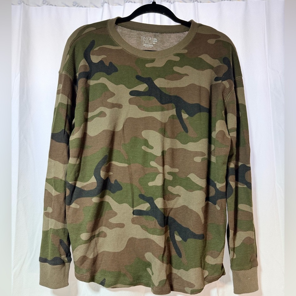 Time and Tru Women's Camouflage Long Sleeve Tee